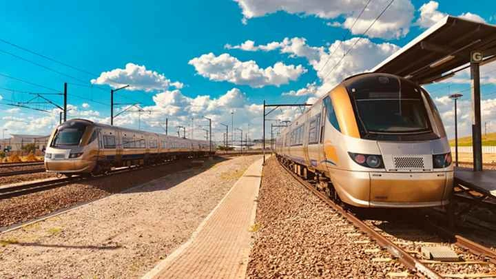 Gautrain, transport type TER, entre Johannesbourg et Pretoria (Afrique du Sud)